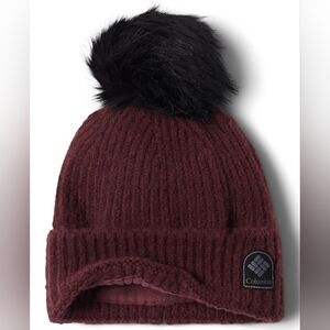 Women's Columbia pom pom beanie purple
